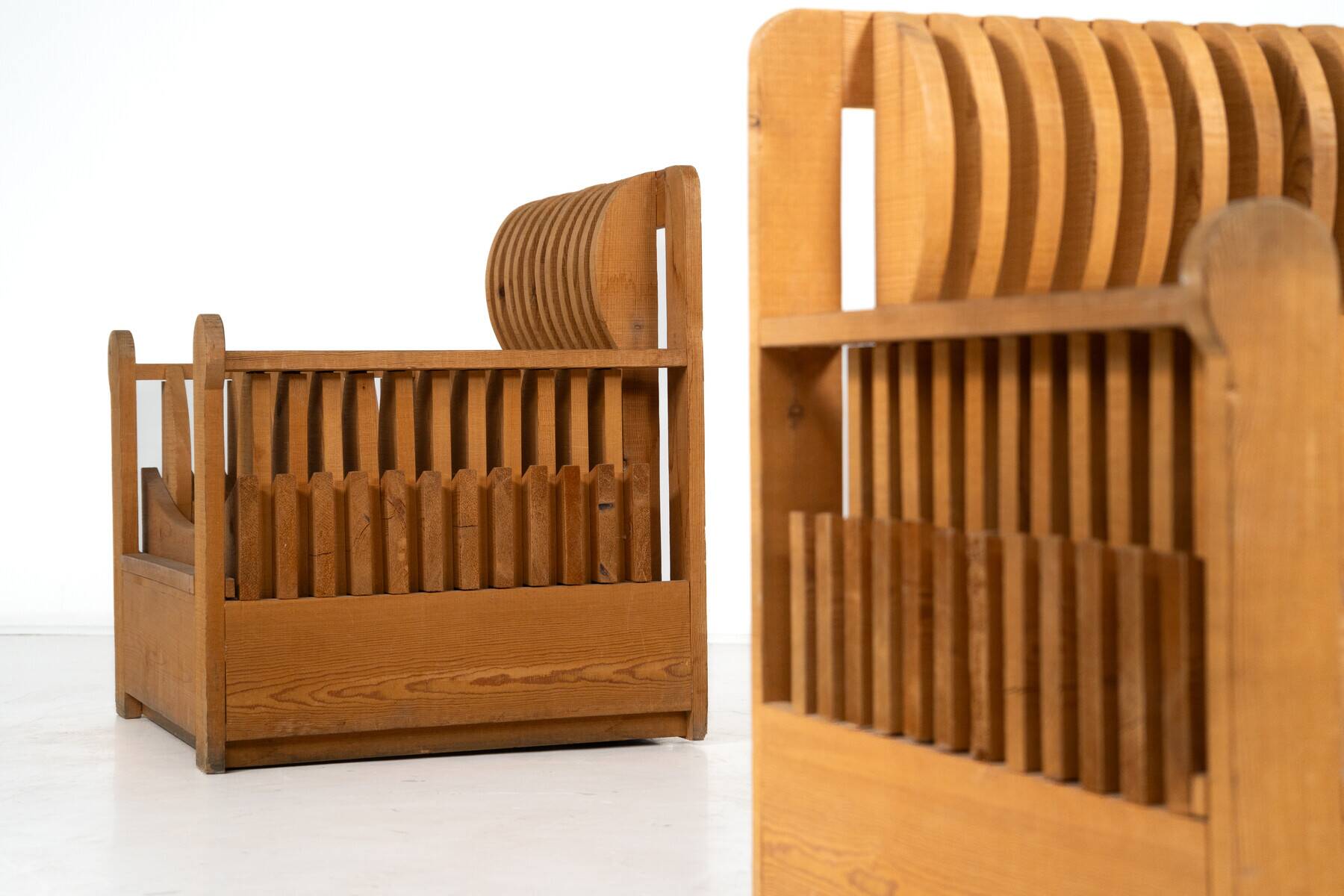 Pair of Armchairs from the " Mobili nella Valle" Series by Mario Ceroli for