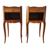 Pair of wooden bedside tables in Louis XV style