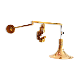 Rare wall lamp hinged brass gilded by Franco Albini