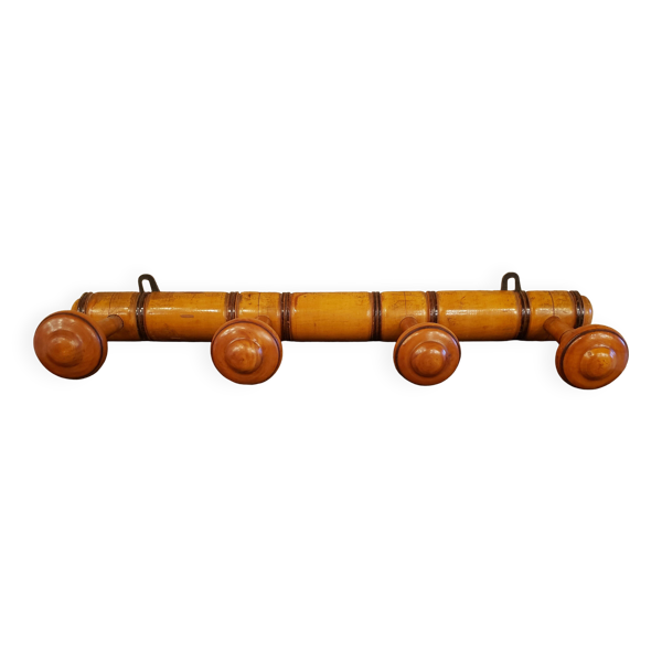 Portemanteau mural en bois 4 patères