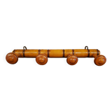 Wooden wall-mounted coat rack with 4 hooks