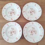 Set of 4 Limoges porcelain soup plates