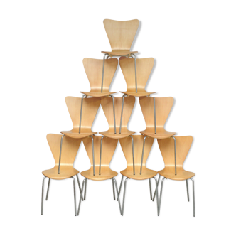 Série de 10 chaises années 70