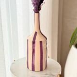 Striped purple artisanal bottle vase