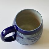 Gros mug vintage en grès bleu