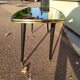 Table basse pieds compas formica verre paysage moulin breton - vintage 1960