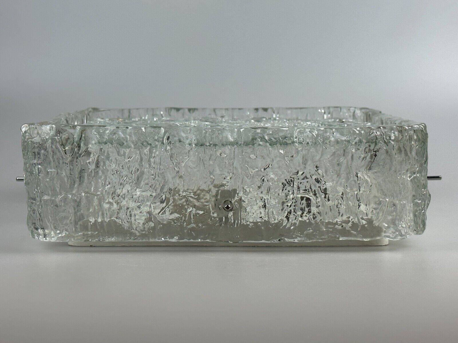 60s 70s ice glass flush mount ceiling lamp by Kaiser Leuchten Germany