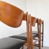 Set of 4 Italian chairs by Gianfranco Frattini.