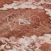 Overdyed handmade persian rust brown wool area rug - 241x342cm