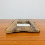 Miroir brutaliste bois d'olivier, vintage