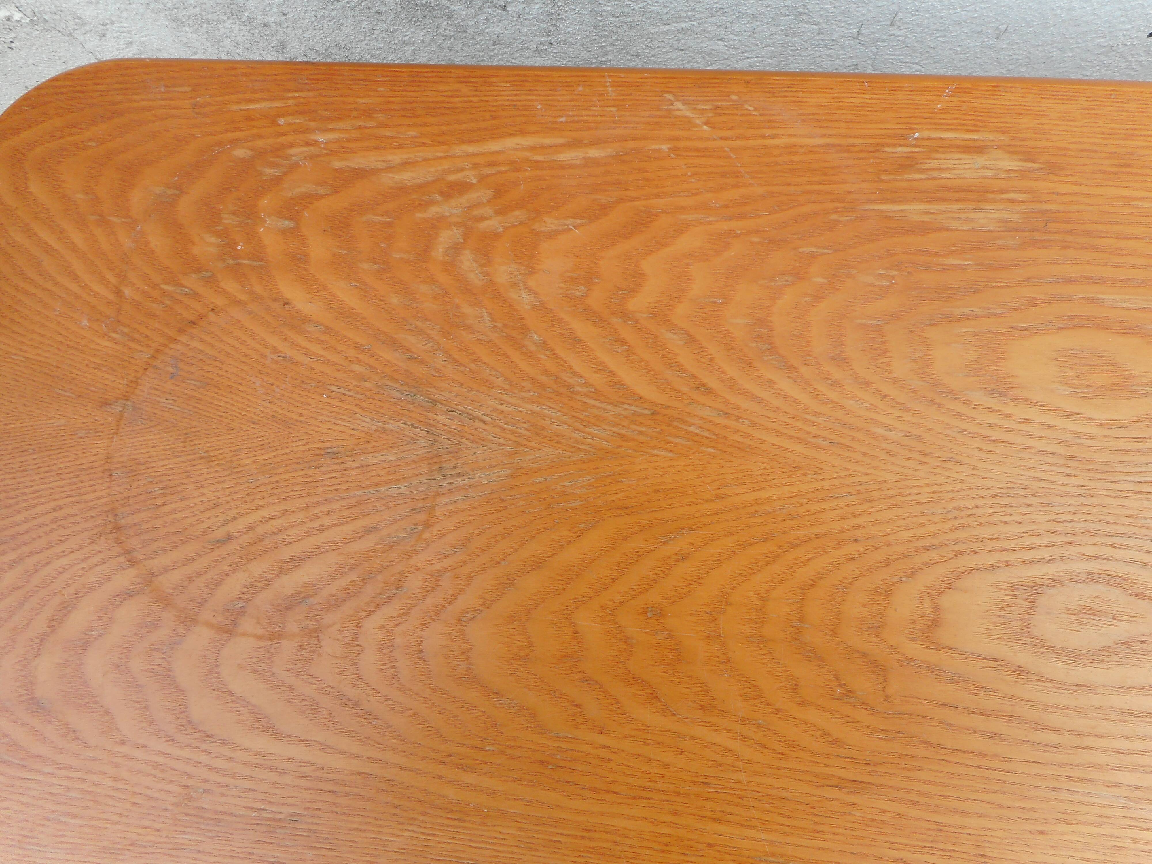 Wood and rattan coffee table