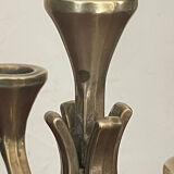 Brutalist solid brass candlestick