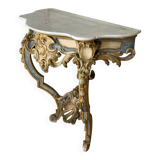 Louis XV style console in polychrome wood, circa 1880
