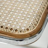 Chaise Plia cannage et métal Giancarlo Piretti