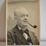 Anonymous silver photo portrait of a man with a pipe
