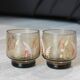 Set of 2 vintage smoked glasses - Luminarc Tivoli wheat ear pattern - year