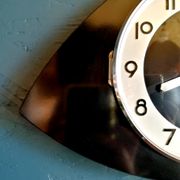 Vintage clock asymmetrical silent wall pendulum "Black Bayard"