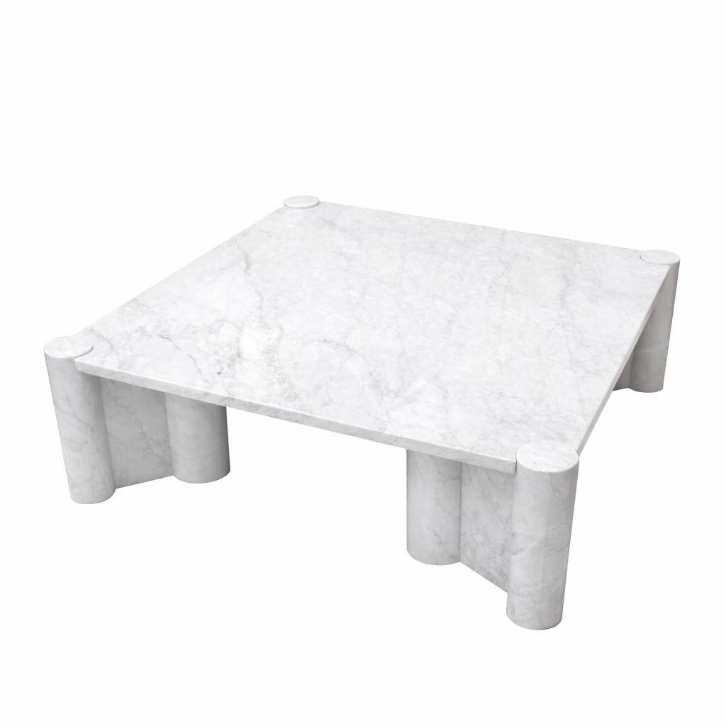 Jumbo Square Coffee Table by Gae Aulenti for Knoll, 1965, White Carrara, Italy
