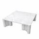 Table basse Jumbo Square par Gae Aulenti pour Knoll, 1965, Marbre blanc de Carrare, Italie