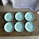 Set of 6 vintage turquoise blue dessert plates D18