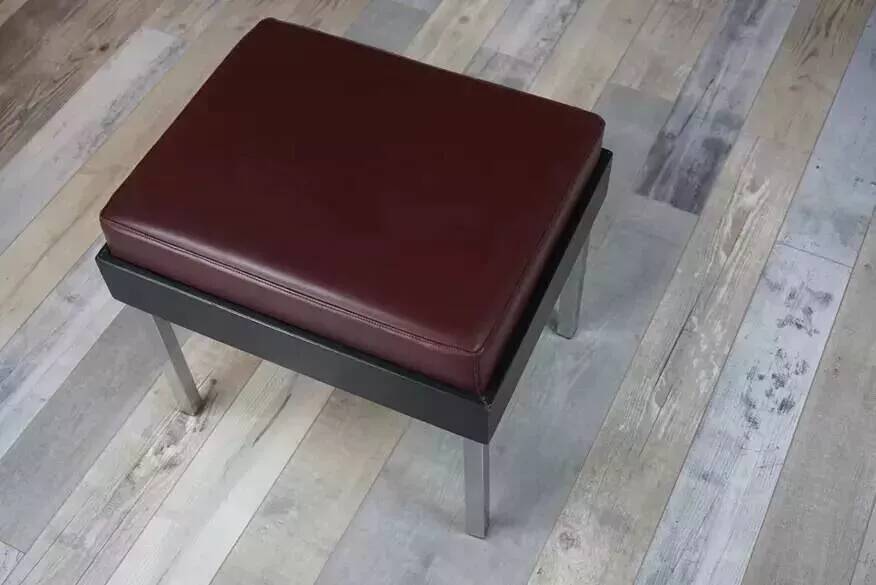 Strafor stool from the 50s, chrome and imitation leather