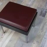 Strafor stool from the 50s, chrome and imitation leather