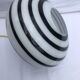 Suspension vintage opaline white black spiral pattern