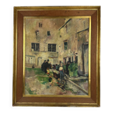 Vintage painting "The Auction"