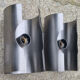 Pair of UFO wall lamps, brushed aluminum, vintage, 70s