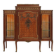 Rare Louis XVI display cabinet in marquetry with light, France ca. 1850