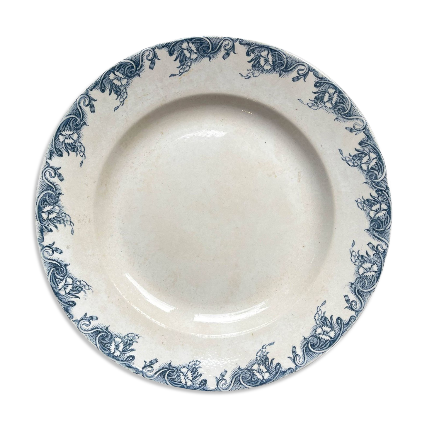 Vintage round dish Terre de fer Aux Lions de Paris model "Perselle" Made in France