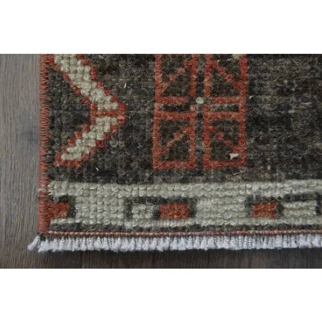 Orange Vintage Turkish Oushak Handmade Wool Runner Unique Rug 78x318