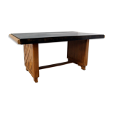1950 oak table on black