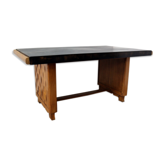 1950 oak table on black