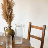 4 wooden and straw country chairs