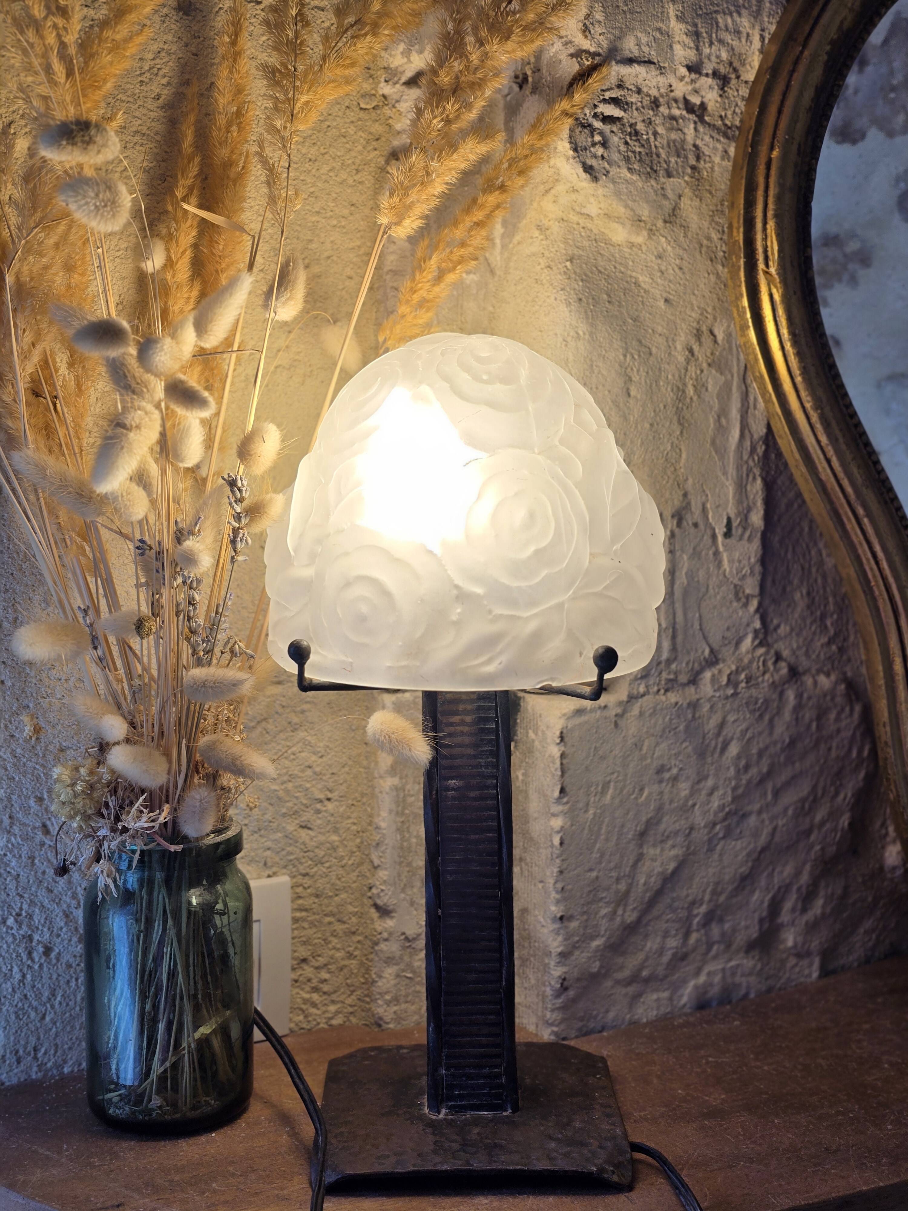 Lampe Art Déco fer forgé 1930