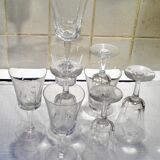 Old wine glass in baccarat crystal model art deco ht 14,5 cm