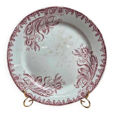 Round antique Saint-Amandoise plate – Iris model – Earthenware