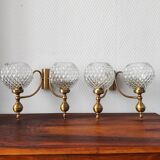 Set of 4 vintage glass globe wall lights
