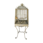 Ancient wrought iron bird cage and welded iron
