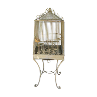 Ancient wrought iron bird cage and welded iron