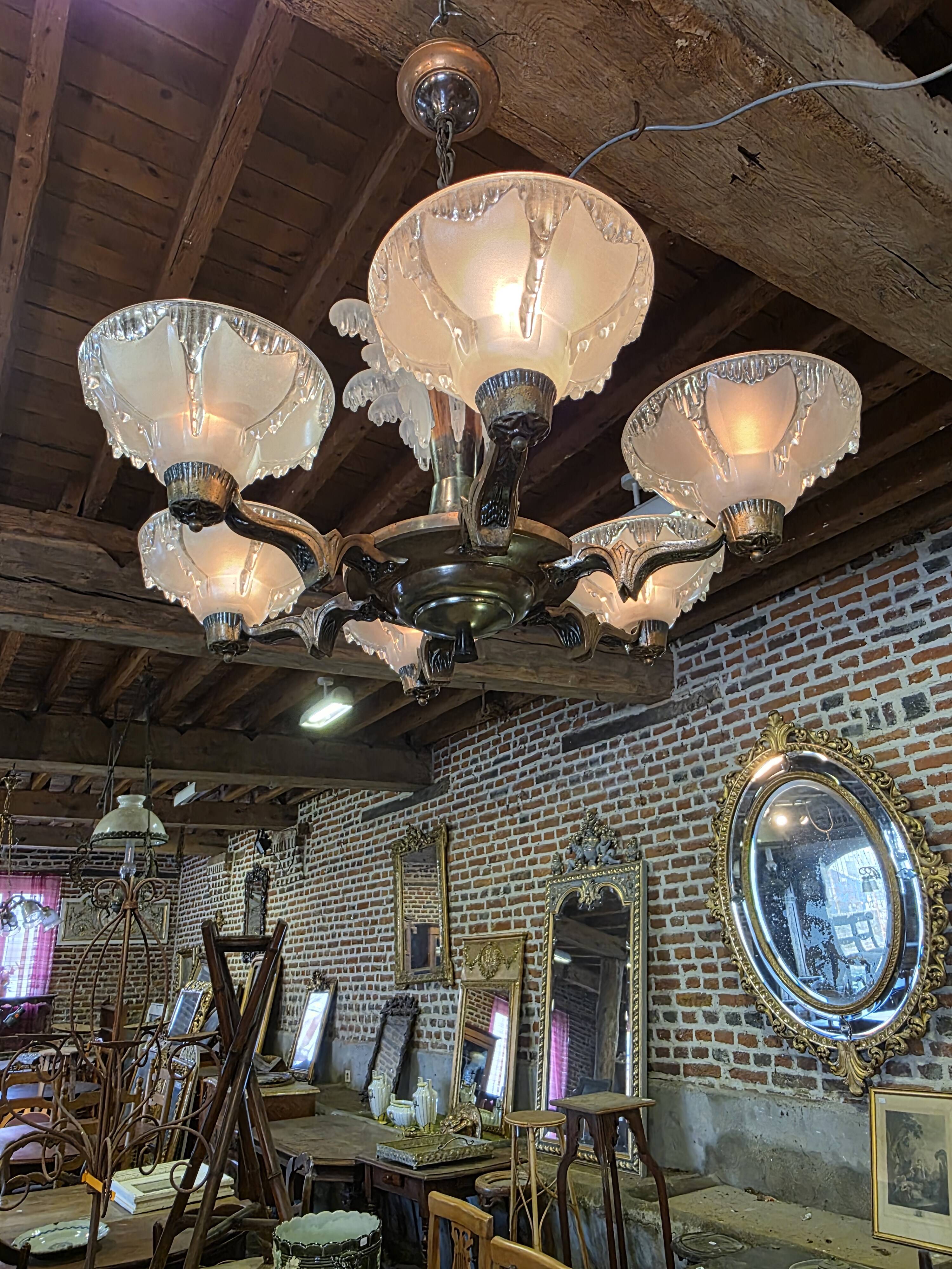 Ezan Art Deco 6-light chandelier