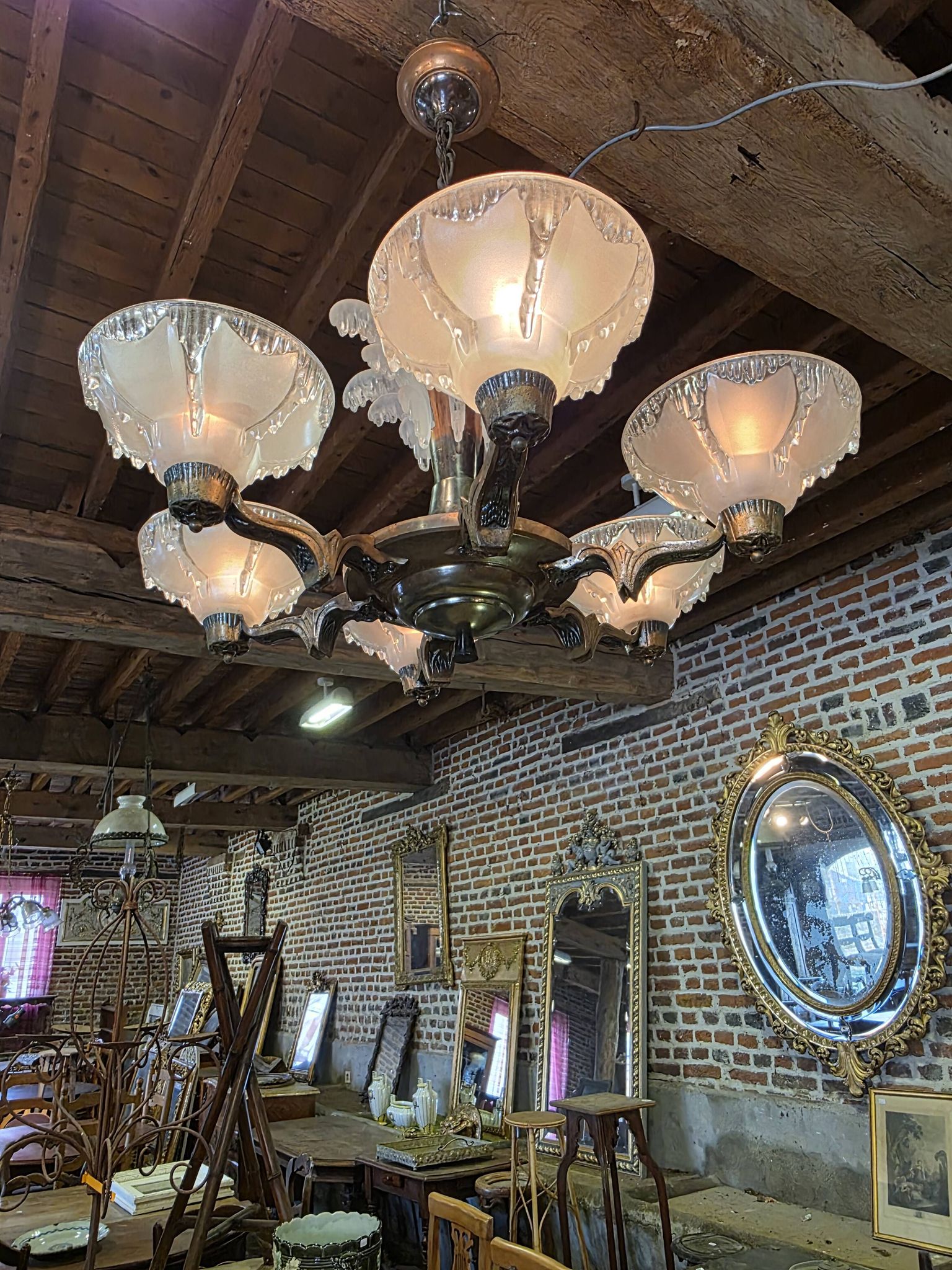 Ezan Art Deco 6-light chandelier