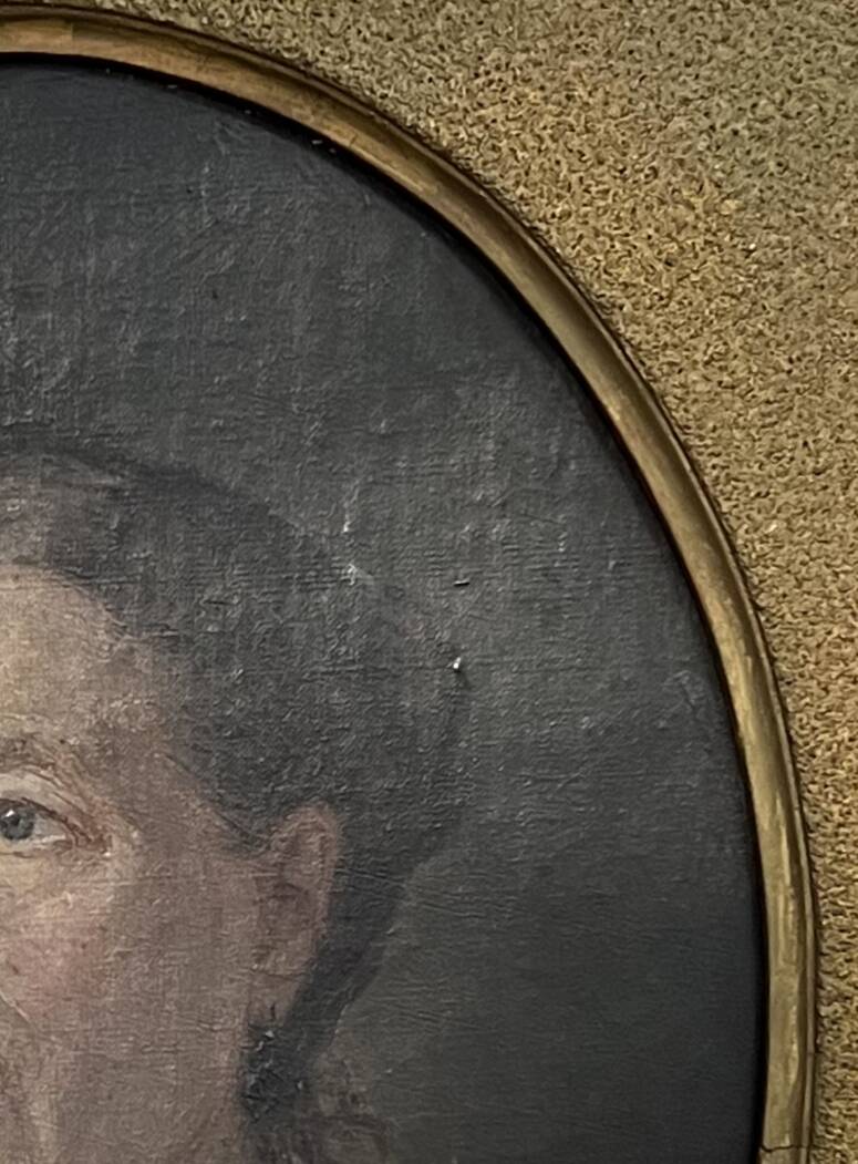 Portrait, oil on canvas of an old woman, by Louis Joseph Digout, 19th