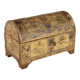 Antique wooden box covered with painted parchment, Italy, 19th-20th century.