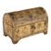 Antique wooden box covered with painted parchment, Italy, 19th-20th century.