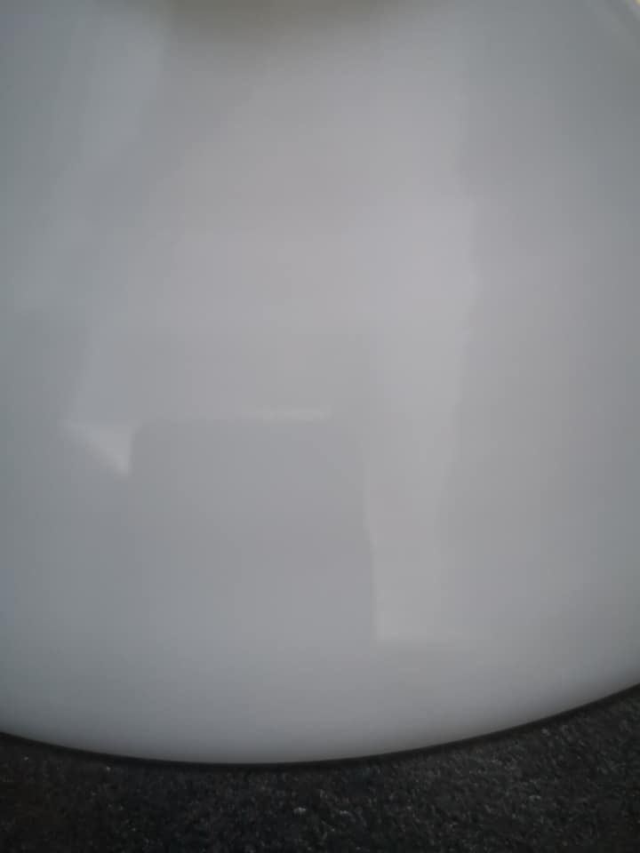 Old pendant lamp in white opaline Art Deco 1930 Ø 25 cm