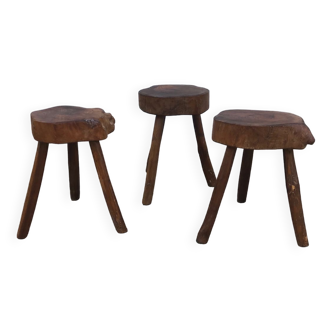 Trio of brutalist stools