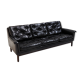 Black leather sofa