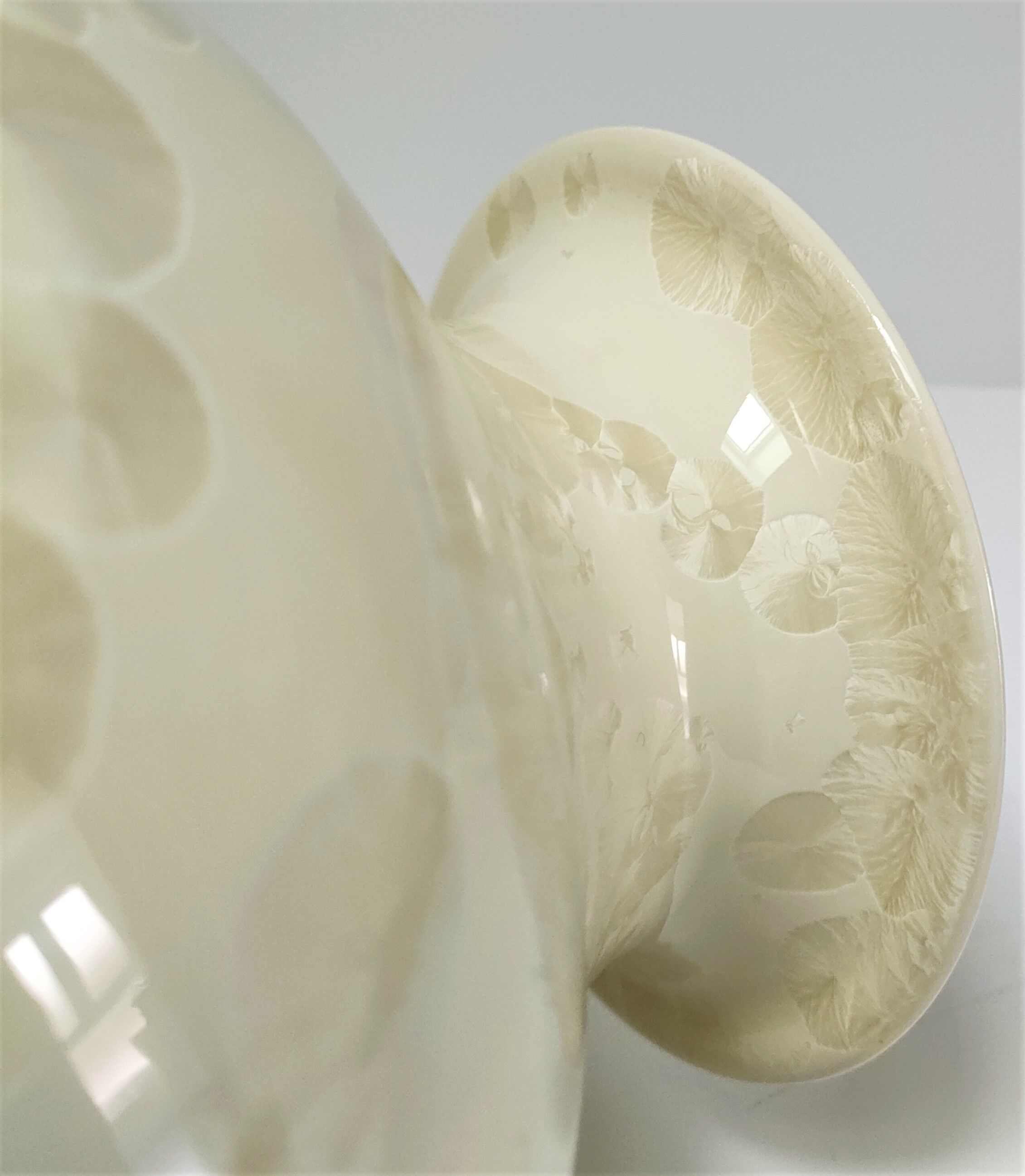 Ceramic vase with crystallizations by Bernard Guipouy stamped
